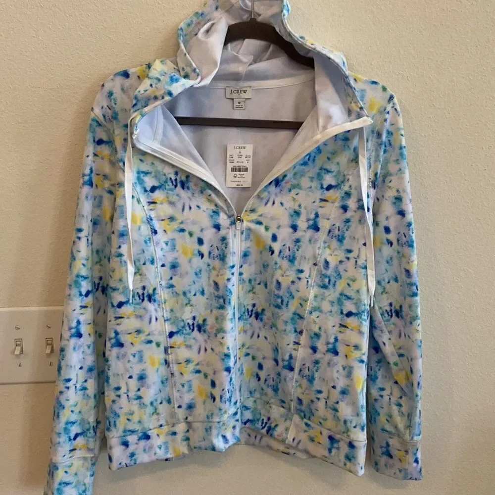 J. Crew Factory - Multicolor White Blue Light Active Hoodie - Size Small NWT